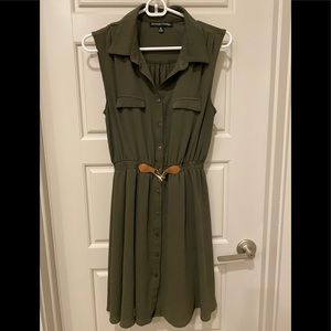 Olive green fresh with gold belt